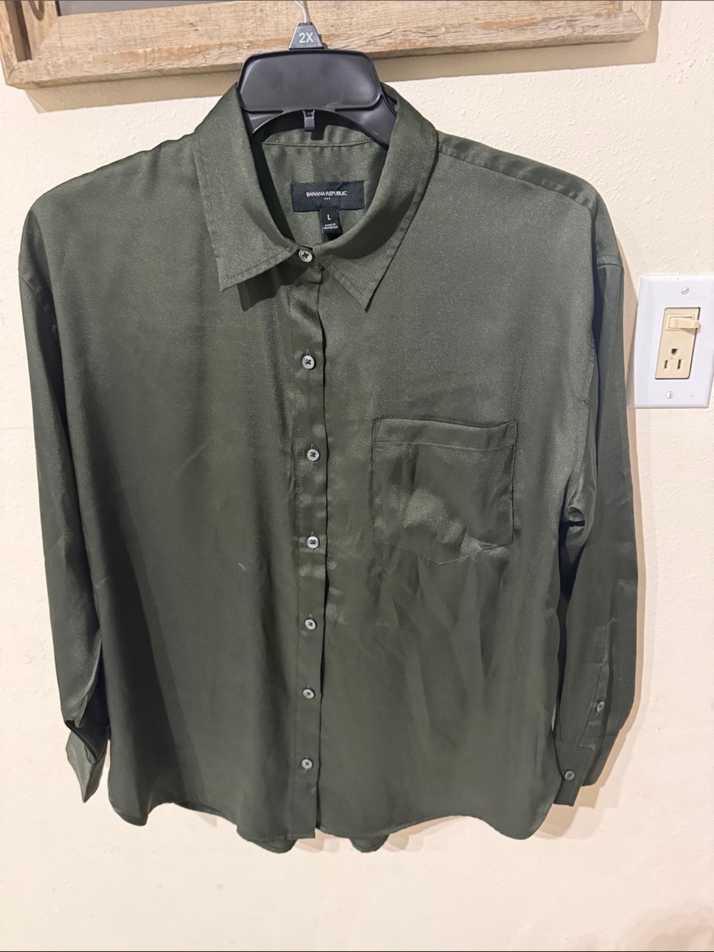 Banana Republic Olive Green Button-Down Shirt